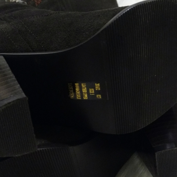 Brown Suede Sequin Pull On Colin Stuart Jeweled Boots - Picture 8 of 8